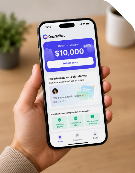 App CrediSinBuro en un teléfono